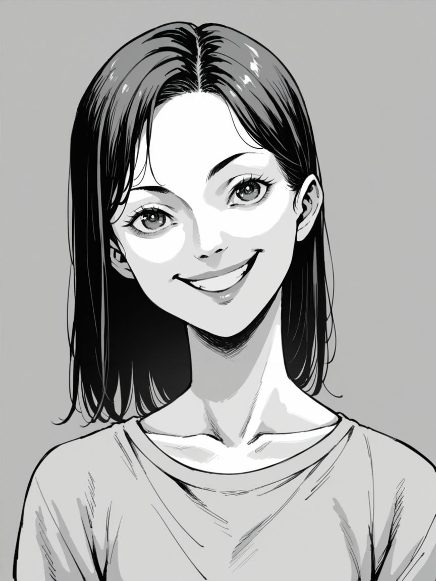 03531-2028067196-score_9, score_8_up, score_7_up, score_6_up,  _lora_junj11t0XLP_1_ junj11t0, junji ito, monochrome, manga, 1girl, smile.png